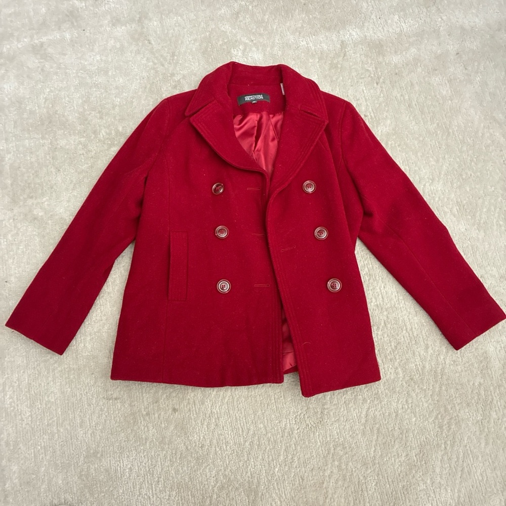 Kenneth Cole Reaction Vibrant Red Pea Coat